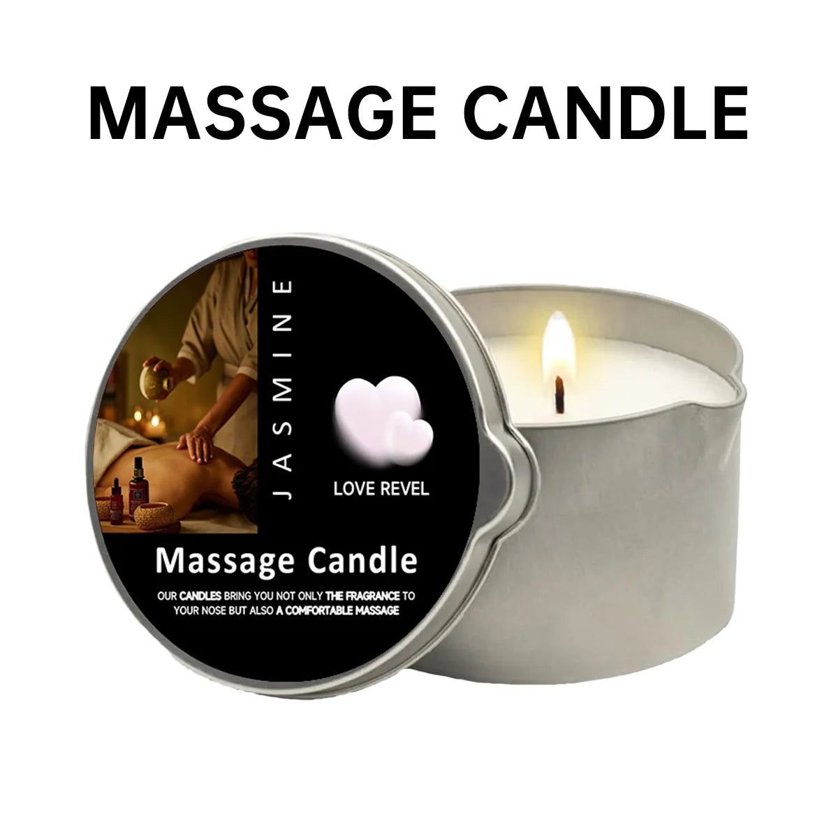 1pc Rose scented Home Body Oil aromatherapy Candle,Massage Oil Candle /2oz Massage Oil Candle forPure Relaxation and Home SPA