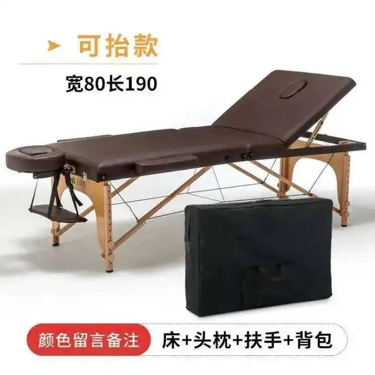 Wooden Folding Portable Massage Table Lash Tattoo Knead Massage Bed Physiotherapy Adjust Camilla Masaje Beauty Furniture KMMT
