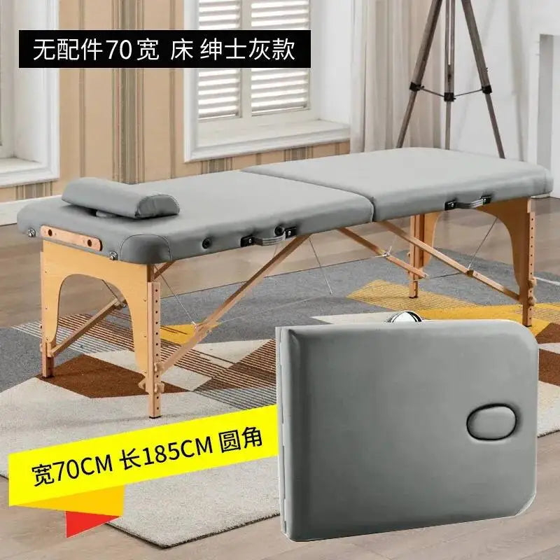 Folding Portable Wooden Massage Table Tattoo Face Spa Massage Bed Knead Adjust Comfort Camilla Masaje Beauty Furniture KMMT