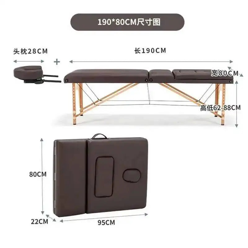 Wooden Folding Portable Massage Table Lash Tattoo Knead Massage Bed Physiotherapy Adjust Camilla Masaje Beauty Furniture KMMT