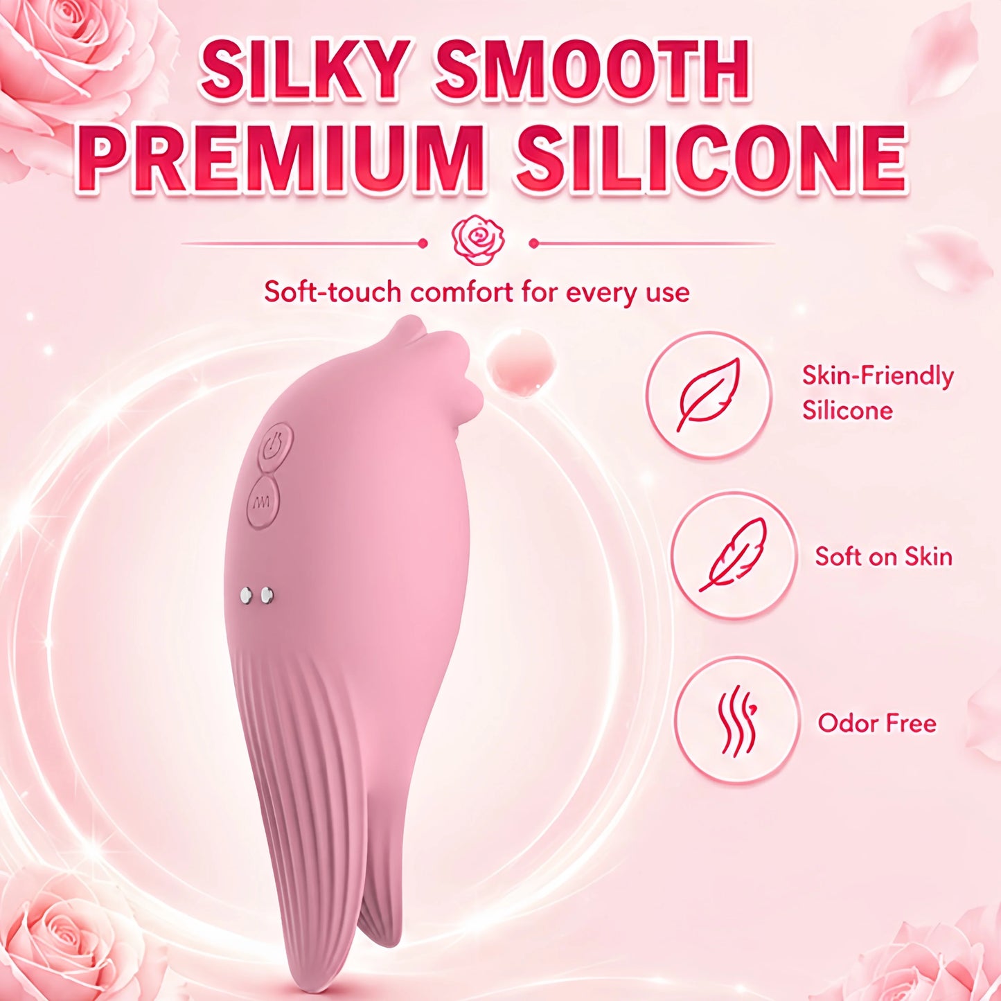Impact Bird Clitoral Sucking Vibrator for Women, 10 Vibration Modes Pink Soft Silicone Tongue Licking Double Head Stimulator, Portable Couples Adult Toy