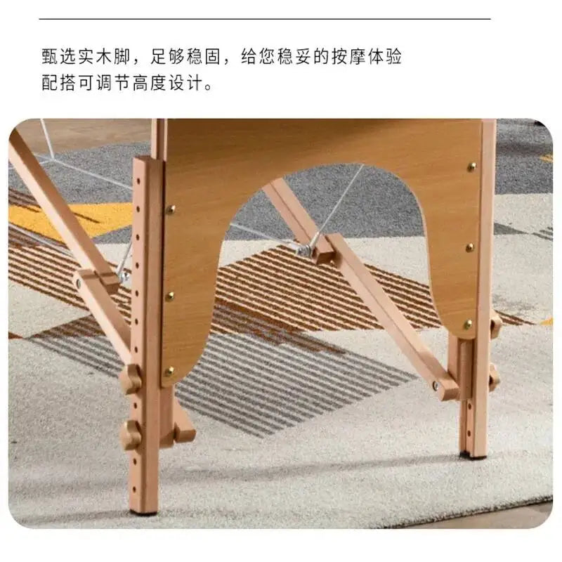 Folding Portable Wooden Massage Table Tattoo Face Spa Massage Bed Knead Adjust Comfort Camilla Masaje Beauty Furniture KMMT