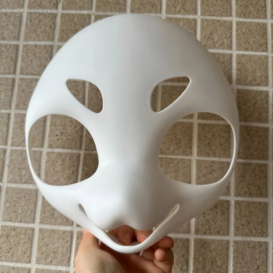 1 piece Japanese style furry mask base - white, cute pet design, suitable for anime exhibitions, Halloween, Christmas costumes (without accessories), anime masks | Humorous design | Smooth texture, anime accessories