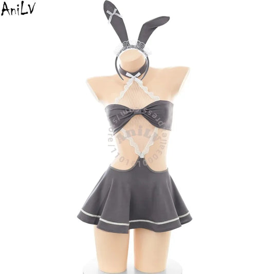 AniLV Japanese Anime Student Dress School Cheerleader Bunny Girl Uniform Outfit Cosplay Costumes