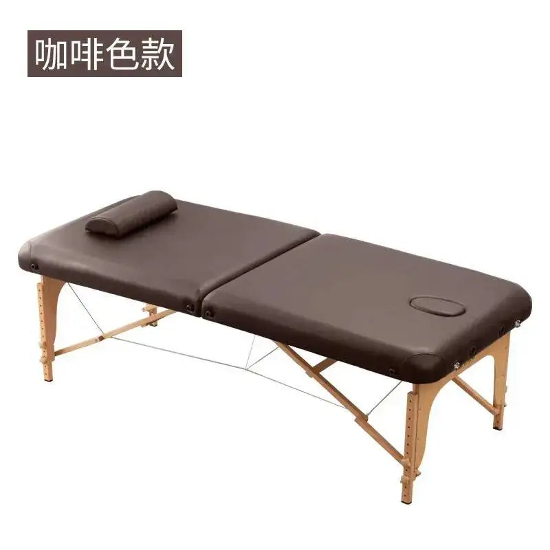 Folding Portable Wooden Massage Table Tattoo Face Spa Massage Bed Knead Adjust Comfort Camilla Masaje Beauty Furniture KMMT