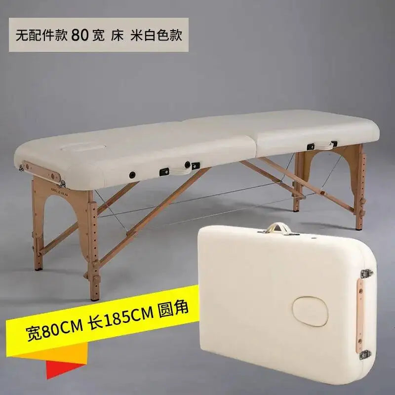 Folding Portable Wooden Massage Table Tattoo Face Spa Massage Bed Knead Adjust Comfort Camilla Masaje Beauty Furniture KMMT