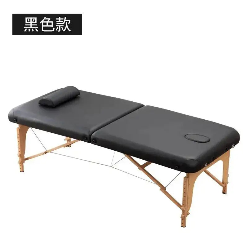 Folding Portable Wooden Massage Table Tattoo Face Spa Massage Bed Knead Adjust Comfort Camilla Masaje Beauty Furniture KMMT