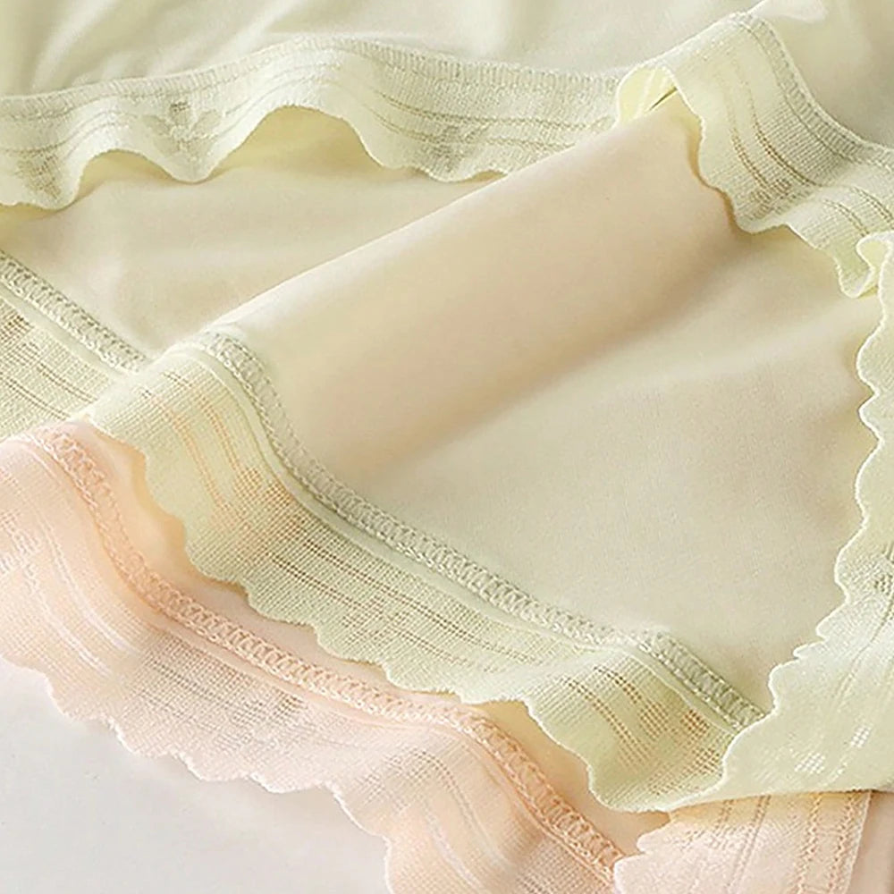 6PCS Women Low Waist Panties Sexy Lingerie Lace Quick Drying Briefs Female Seamless Underwear Spring Summer Solid Underpants