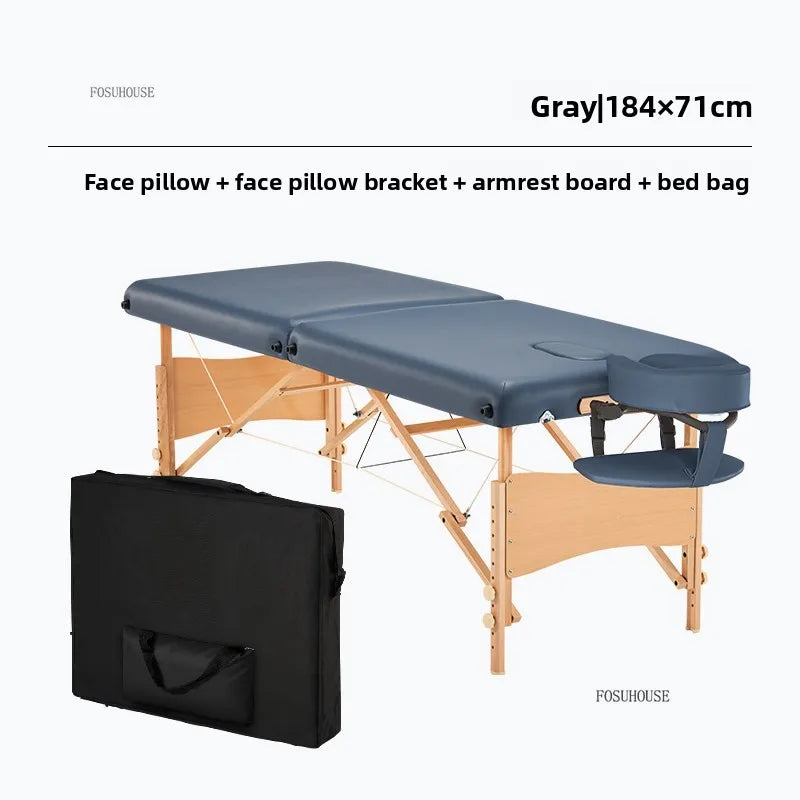 Portable Massage Acupuncture Physical Therapy Tattoo Bed Folding Massage Tables Beauty Salon Furniture Wooden Spa Massage Bed