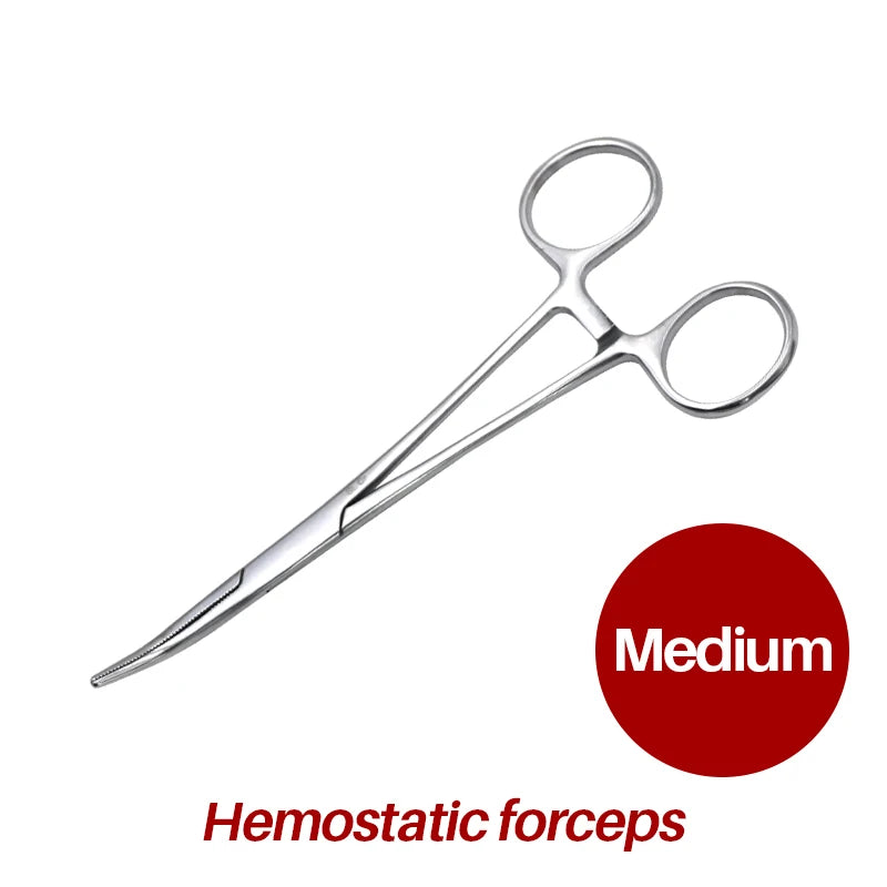 18/16/14cm Stainless Steel Hemostatic Clamp Forceps Surgical Forceps Tool  Hemostatic Forceps Pliers Straight/Elbow Tips