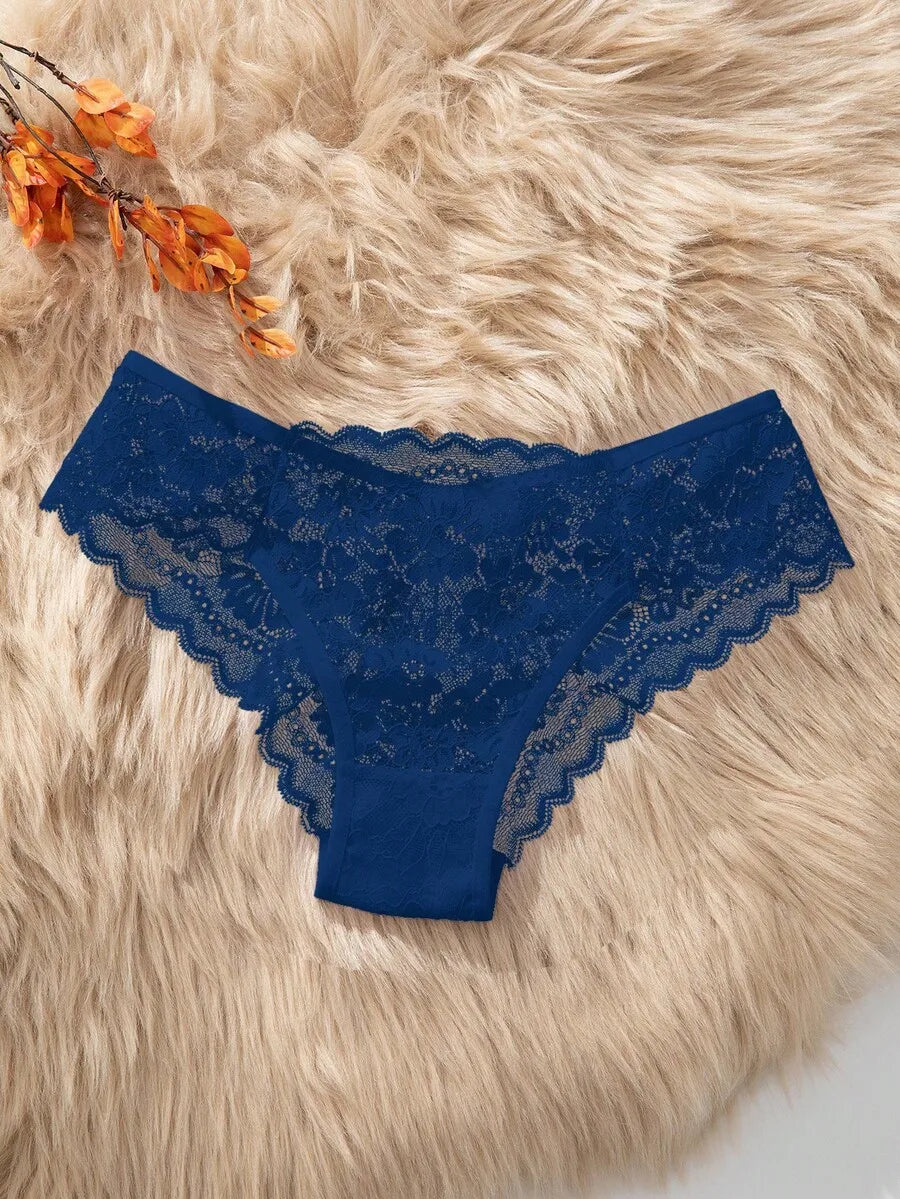 Lace Floral Trim Womens Panties Low Rise Seamless Underwear