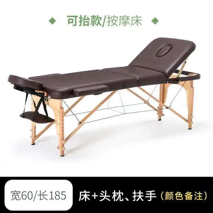 Wooden Folding Portable Massage Table Lash Tattoo Knead Massage Bed Physiotherapy Adjust Camilla Masaje Beauty Furniture KMMT