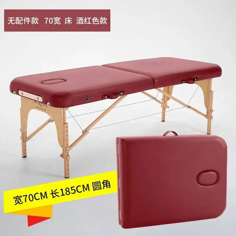 Folding Portable Wooden Massage Table Tattoo Face Spa Massage Bed Knead Adjust Comfort Camilla Masaje Beauty Furniture KMMT
