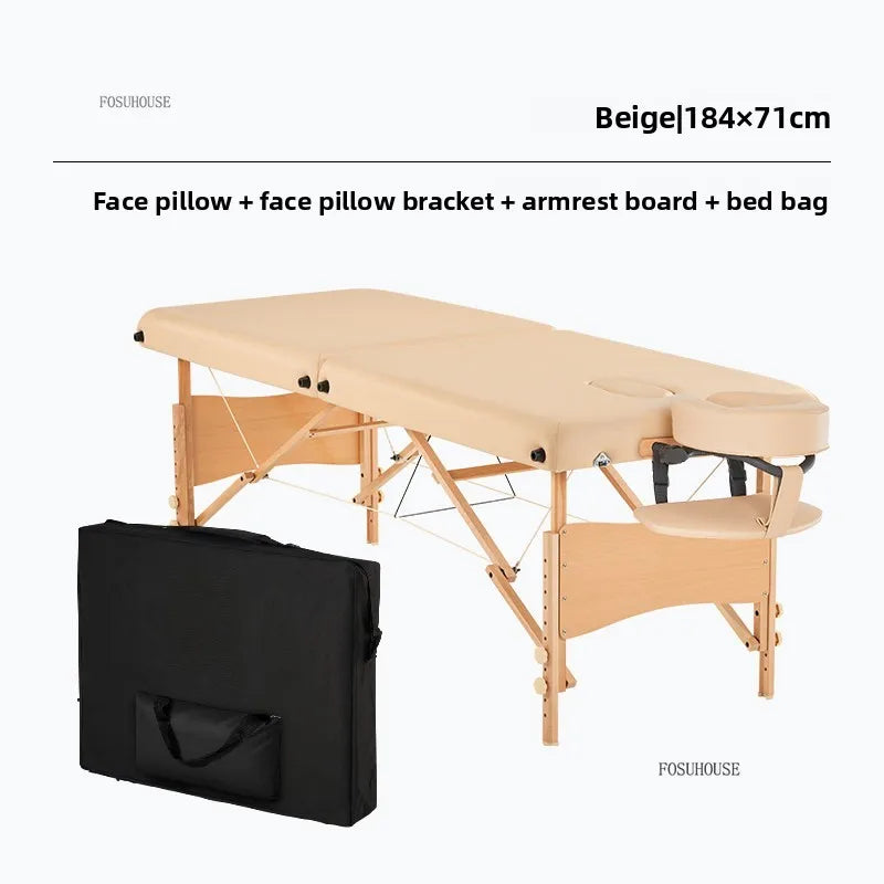 Portable Massage Acupuncture Physical Therapy Tattoo Bed Folding Massage Tables Beauty Salon Furniture Wooden Spa Massage Bed