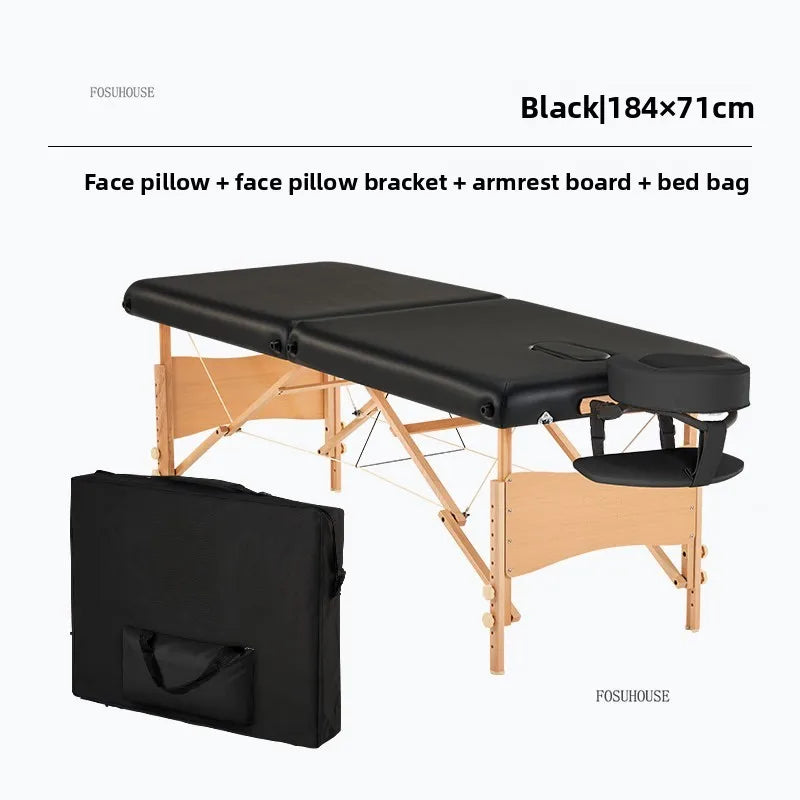 Portable Massage Acupuncture Physical Therapy Tattoo Bed Folding Massage Tables Beauty Salon Furniture Wooden Spa Massage Bed