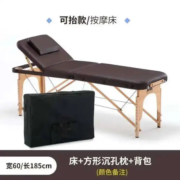 Wooden Folding Portable Massage Table Lash Tattoo Knead Massage Bed Physiotherapy Adjust Camilla Masaje Beauty Furniture KMMT
