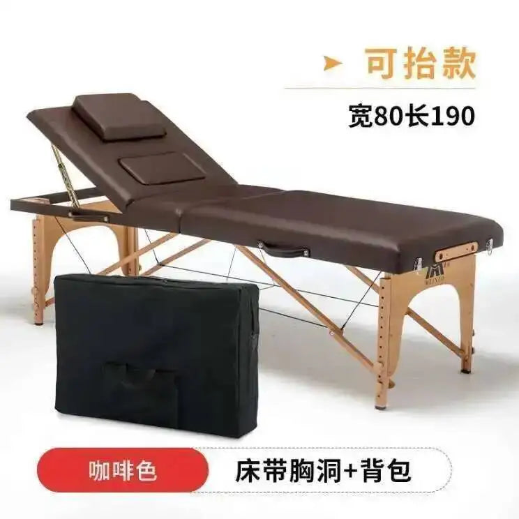 Wooden Folding Portable Massage Table Lash Tattoo Knead Massage Bed Physiotherapy Adjust Camilla Masaje Beauty Furniture KMMT