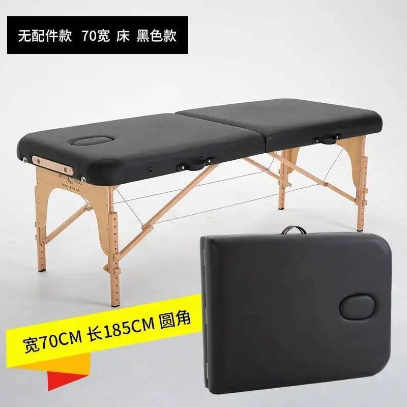 Folding Portable Wooden Massage Table Tattoo Face Spa Massage Bed Knead Adjust Comfort Camilla Masaje Beauty Furniture KMMT
