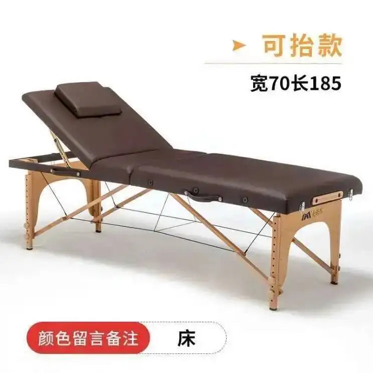 Wooden Folding Portable Massage Table Lash Tattoo Knead Massage Bed Physiotherapy Adjust Camilla Masaje Beauty Furniture KMMT