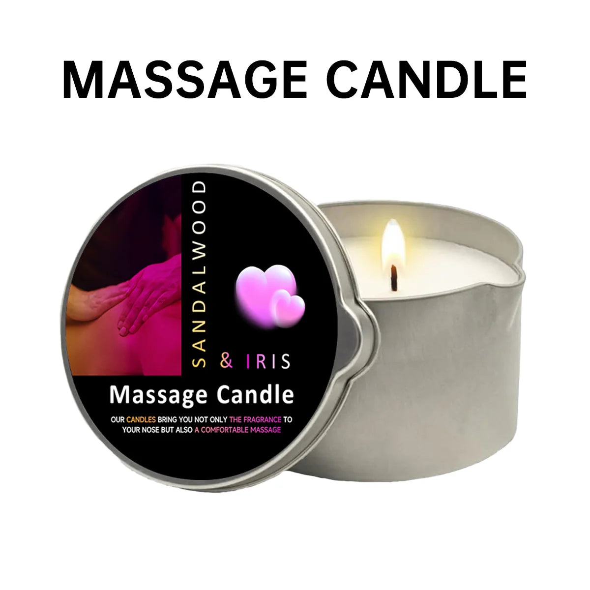 1pc Rose scented Home Body Oil aromatherapy Candle,Massage Oil Candle /2oz Massage Oil Candle forPure Relaxation and Home SPA