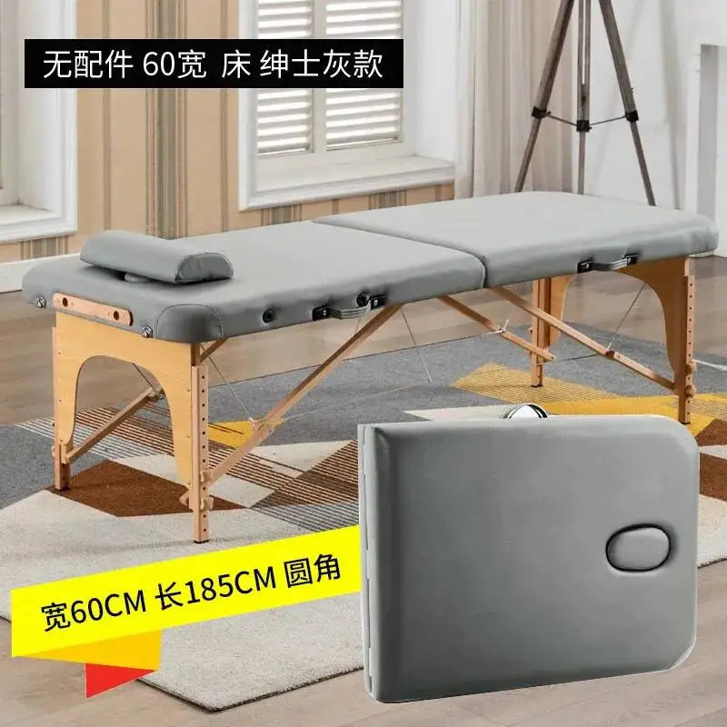 Folding Portable Wooden Massage Table Tattoo Face Spa Massage Bed Knead Adjust Comfort Camilla Masaje Beauty Furniture KMMT