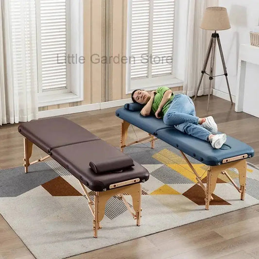 Folding Portable Wooden Massage Table Tattoo Face Spa Massage Bed Knead Adjust Comfort Camilla Masaje Beauty Furniture KMMT
