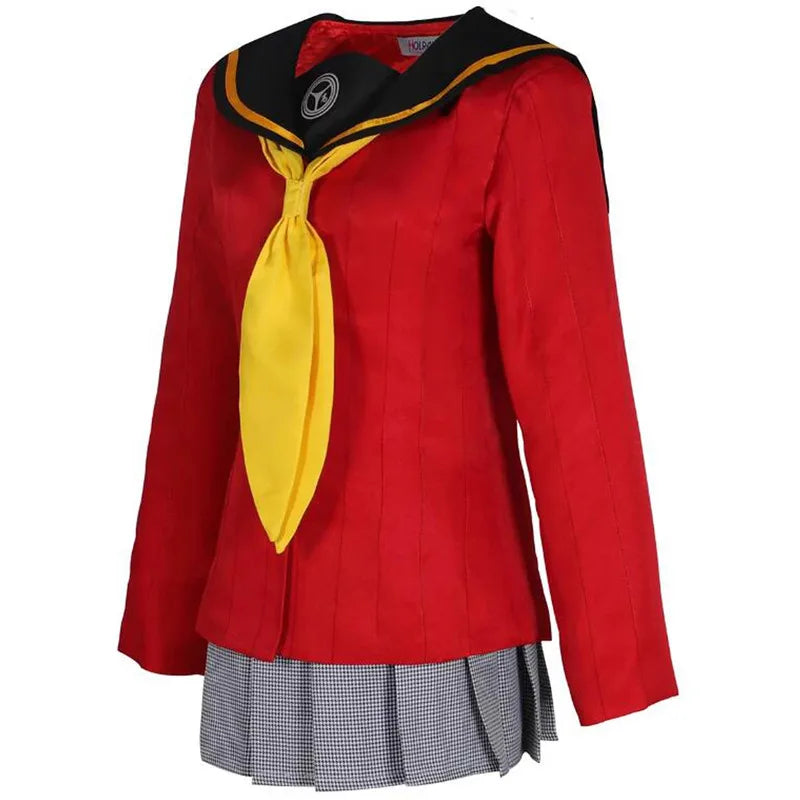 Anime Womens Cosplay Amagi Yukiko Costume Party Kujikawa Rise School Uniform Full Set Sailor Maid Dress JK Christmas Suit