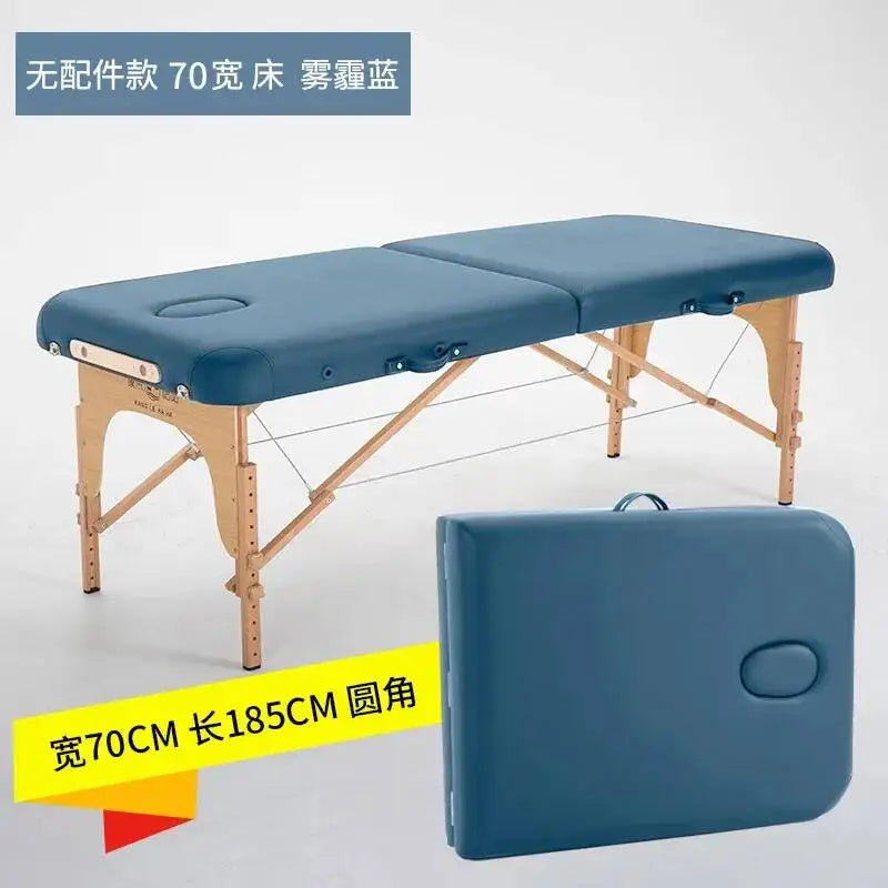 Folding Portable Wooden Massage Table Tattoo Face Spa Massage Bed Knead Adjust Comfort Camilla Masaje Beauty Furniture KMMT