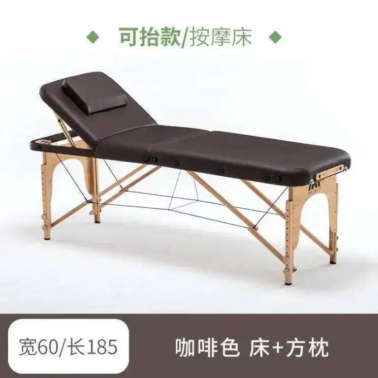 Wooden Folding Portable Massage Table Lash Tattoo Knead Massage Bed Physiotherapy Adjust Camilla Masaje Beauty Furniture KMMT