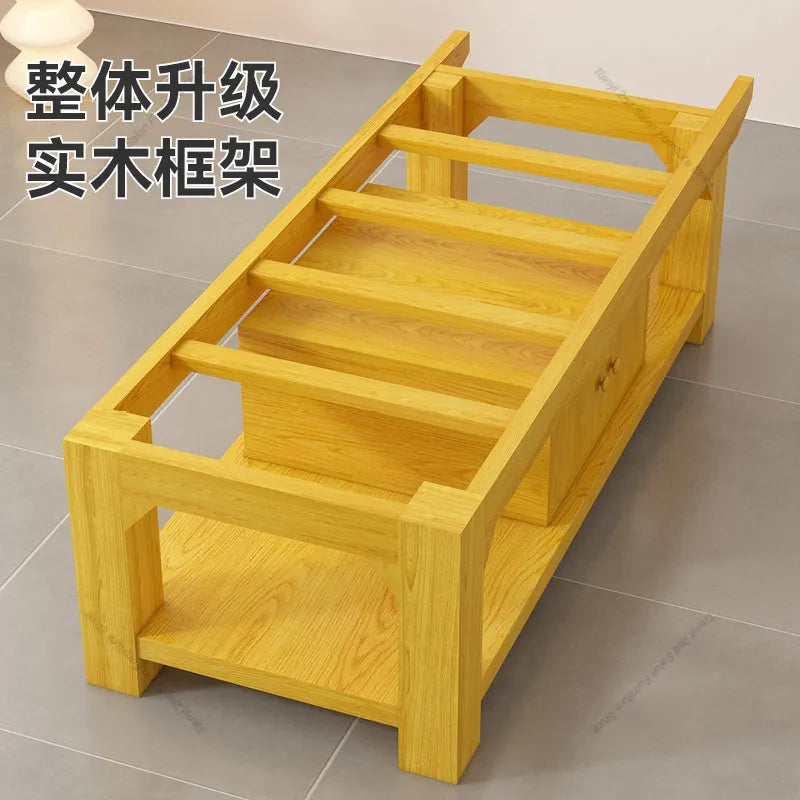 Nordic Cream Style Solid Wood Massage Bed Modern Beauty Salon Massage Bed With Storage Cabinet Salon Furniture Cama Masaje FYMT