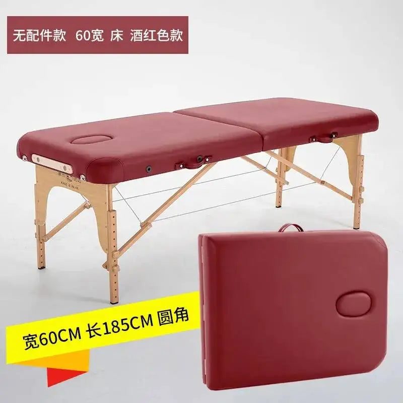 Folding Portable Wooden Massage Table Tattoo Face Spa Massage Bed Knead Adjust Comfort Camilla Masaje Beauty Furniture KMMT
