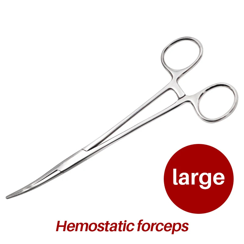 18/16/14cm Stainless Steel Hemostatic Clamp Forceps Surgical Forceps Tool  Hemostatic Forceps Pliers Straight/Elbow Tips