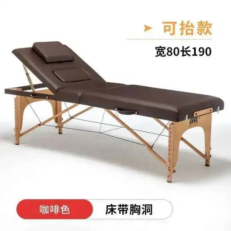 Wooden Folding Portable Massage Table Lash Tattoo Knead Massage Bed Physiotherapy Adjust Camilla Masaje Beauty Furniture KMMT