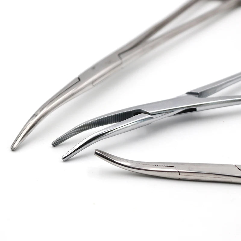 18/16/14cm Stainless Steel Hemostatic Clamp Forceps Surgical Forceps Tool  Hemostatic Forceps Pliers Straight/Elbow Tips