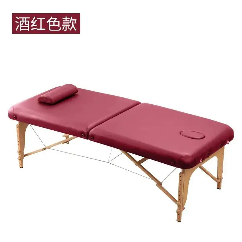 Folding Portable Wooden Massage Table Tattoo Face Spa Massage Bed Knead Adjust Comfort Camilla Masaje Beauty Furniture KMMT