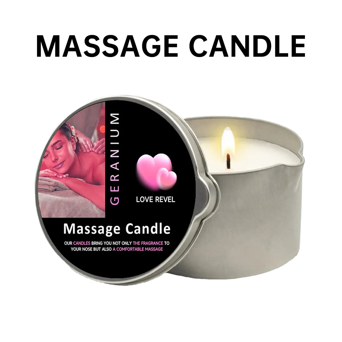 1pc Rose scented Home Body Oil aromatherapy Candle,Massage Oil Candle /2oz Massage Oil Candle forPure Relaxation and Home SPA