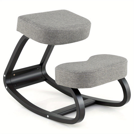 GYMAX Ergonomic Kneeling Chair With Padded Cushion Rocking Knee Support