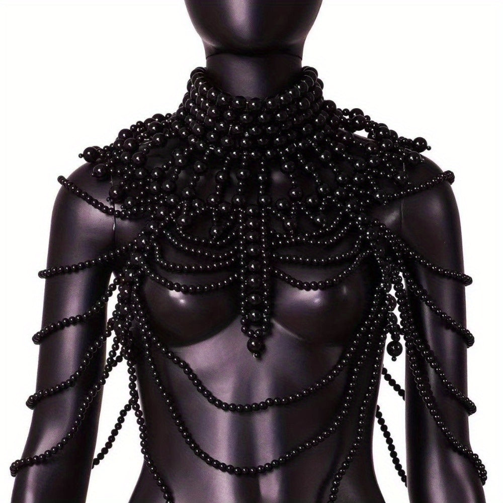 NEULRY New Vintage Heavy Industry Hand-Beaded Freshwater Pearls Body Chain