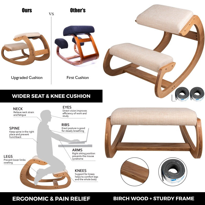 VEVOR Ergonomic Kneeling Chair for Posture and Stress Relief