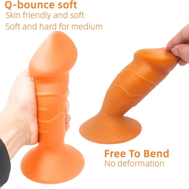 Dildo - Super Soft Anal Plug | Flexible Liquid Butt Plug, Prostate Massage, Vagina G-Spot Dildo, Anal Trainer Kit for Male and Female Beginners, Golden - Small
