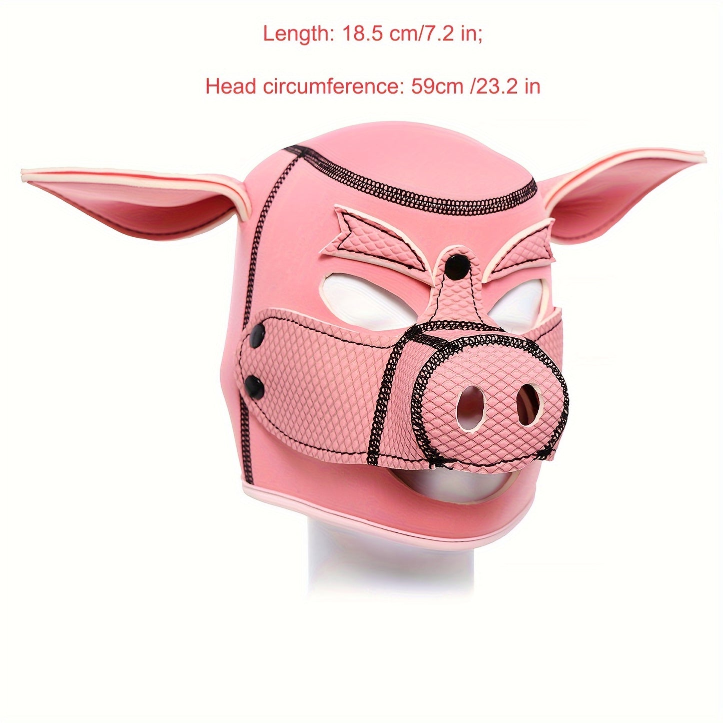Rubber Pig Hood BDSM Mask for Adult Cosplay and Bondage