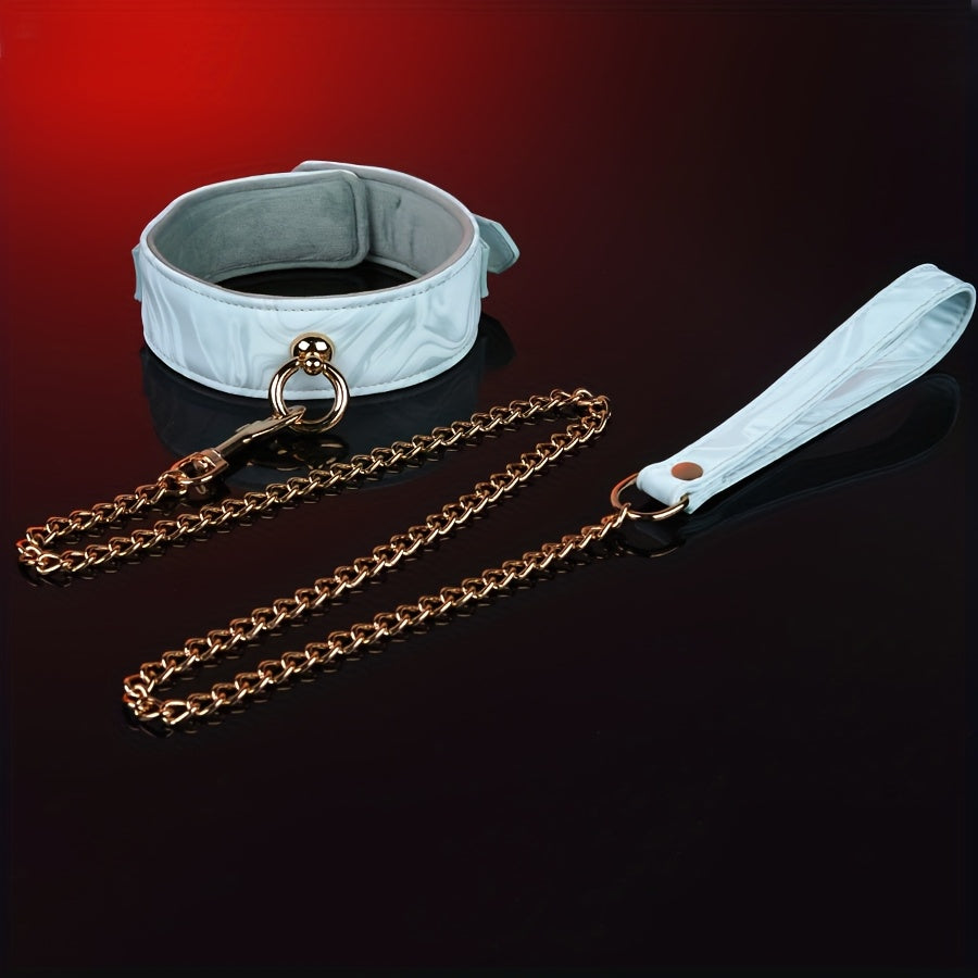 8pcs SM Adult Toy Couple Punishment Game Toy | Includes Mouth Ball, Eye Mask, Leather Whip, Restraint Handcuffs, Collar, Buckle, Made of Leather, Contains Fluff, High-End Factory Direct