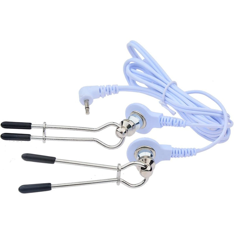 Nipple Clamps Set Electro Shock Controller Discreet Restraint Toy