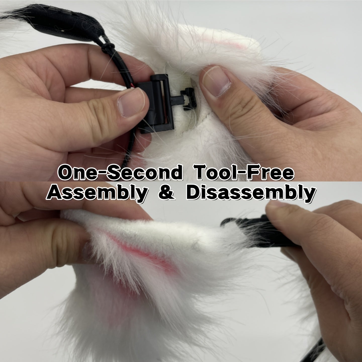 Automatic Touch-Responsive Animal Ear Headband With Detachable Ears