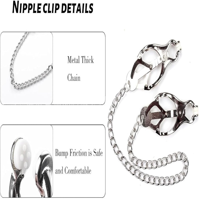Clit Clamp, Pussy Spreader, Metal Vaginal Labia Spreader BDSM Toys Nipple Clamps Sensory Toys Woman Clips Couples Sex Games Bondage Gear Accessories Restraints Kinky Sex Toy for Women Couple 2pcs