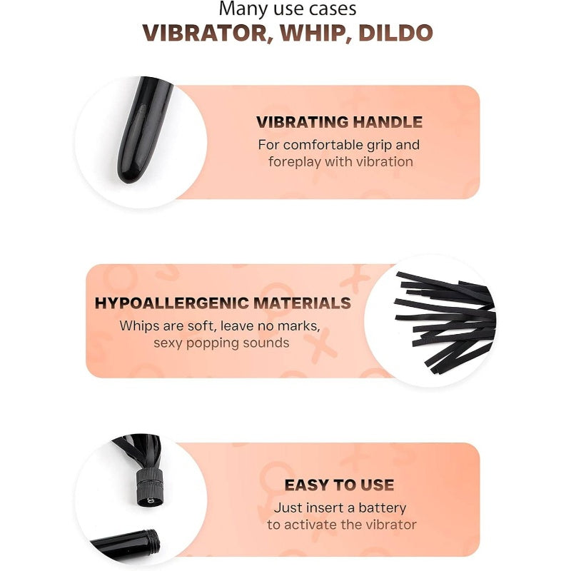 Women Vibrator, Floggers Adult, Vibrating Whip Bedroom, Female Vibrator Spanking, Bedroom Accessory, Sensual Play, Stylish Flogger, Ergonomic Shape, Bodysafe Material, Durable Construction, Pleasure Device, Couple Thing For E