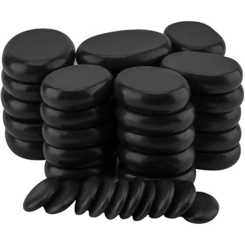 Basalt Hot Stone Set 40 Pieces for Spa Massage Reflexology