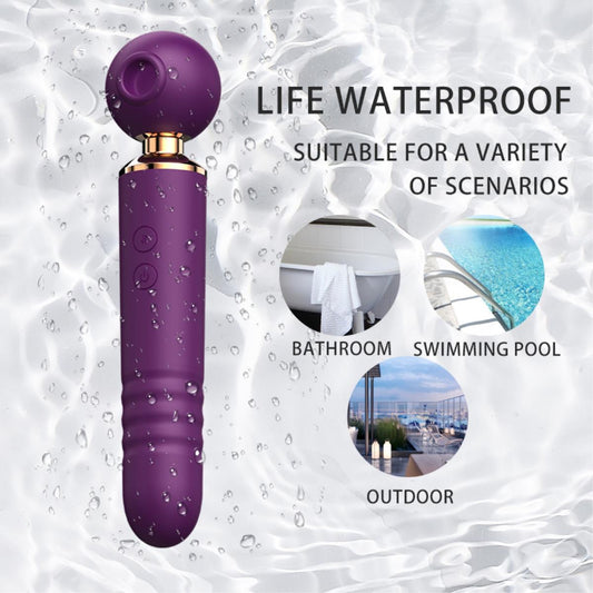 Rechargeable G-Spot Wand Vibrator Massager For Women 3 In 1 Silicone