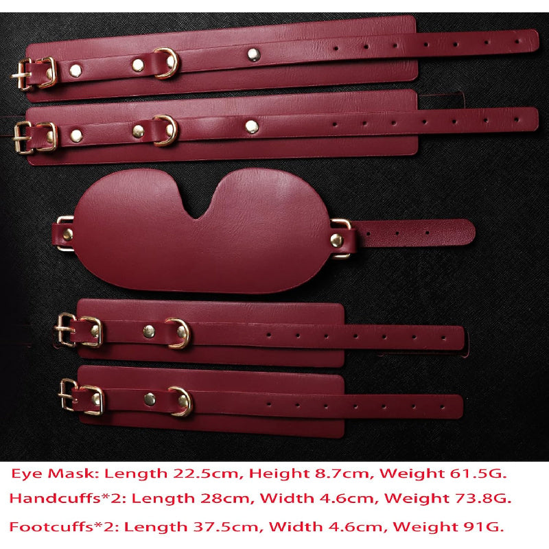 UNMZ 10pc BDSM Bondage Set Handcuffs Whip Restraints Kit Couples