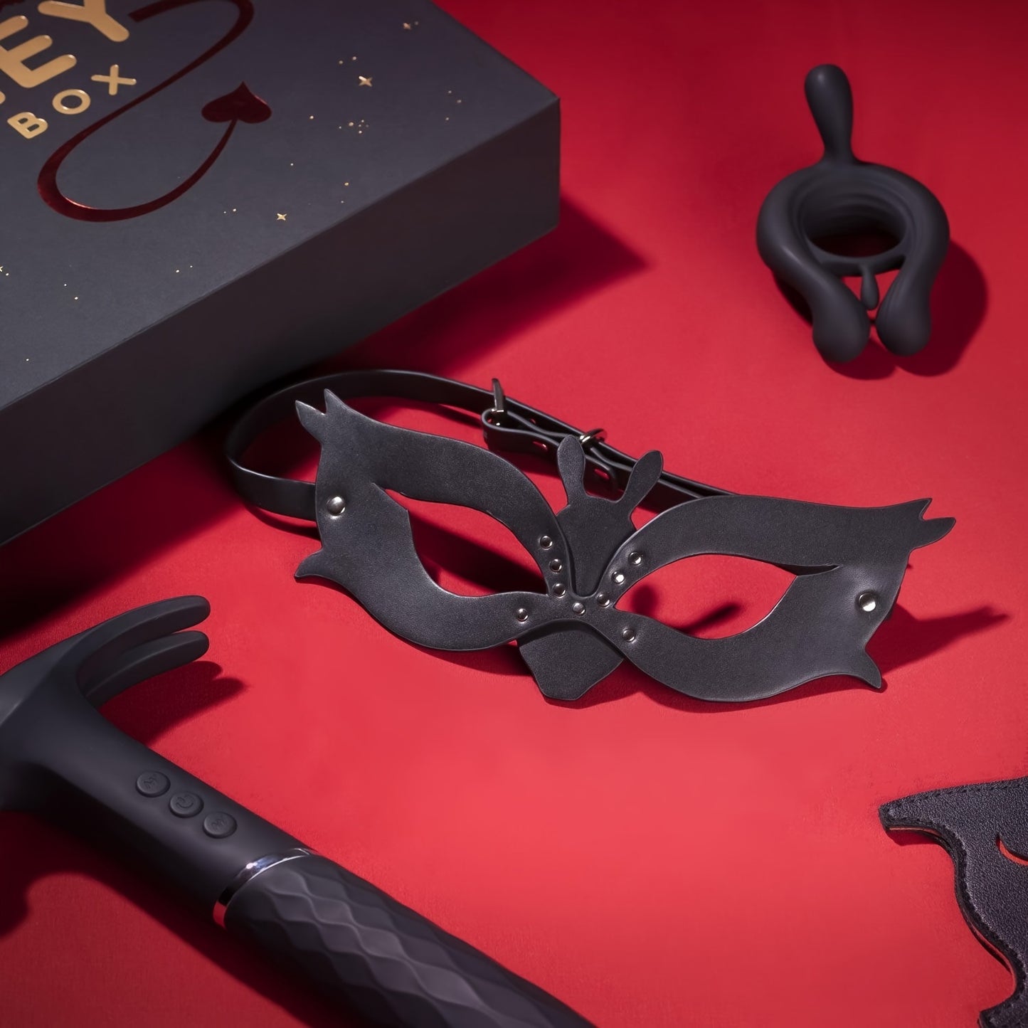 BDSM Four Piece Play Set With G Spot Vibrator Paddle